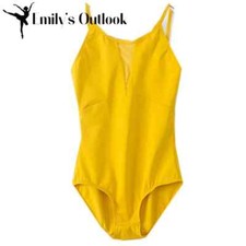 Girls Shoulder Straps Camisole Leotard Ballet Dance Gymnastic Tank Bodysuit