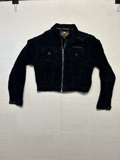 Harley Davidson Clothes Women's Black Corduroy Jacket Embroidered Size Medium
