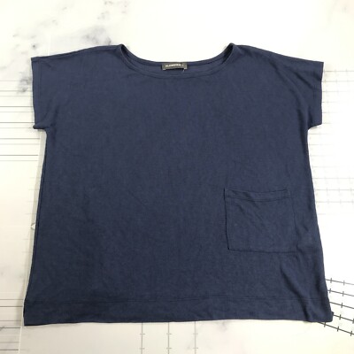 Alembika Hemd Damen 0 Blau Gestrickt Dehnbar Flex Viskose Blend Übergröße Baggy