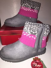SONOMA L S Toddler Girls' "LUMI" Foldover Sweater Boots GREY Size 2M NEW Boxed