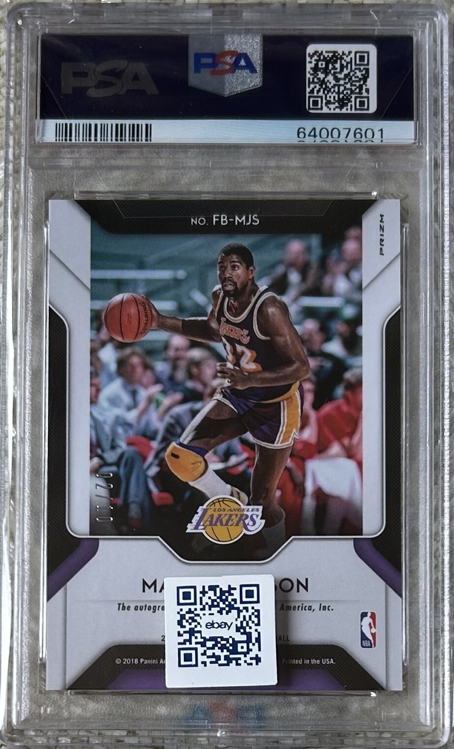 2018 PANINI PRIZM FB GOLD AUTO /10 MAGIC JOHNSON PSA 10 POP 1 BEAUTY view 2