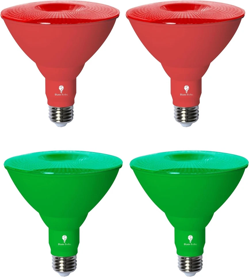 Long-Lasting E26 LED Bulbs - 18W Red Green Color for Holidays and Events - Image 3 of 4
