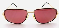 Vintage First Choice Eyewear Burgundy Gold Oval Metal Sunglasses FRAMES ONLY