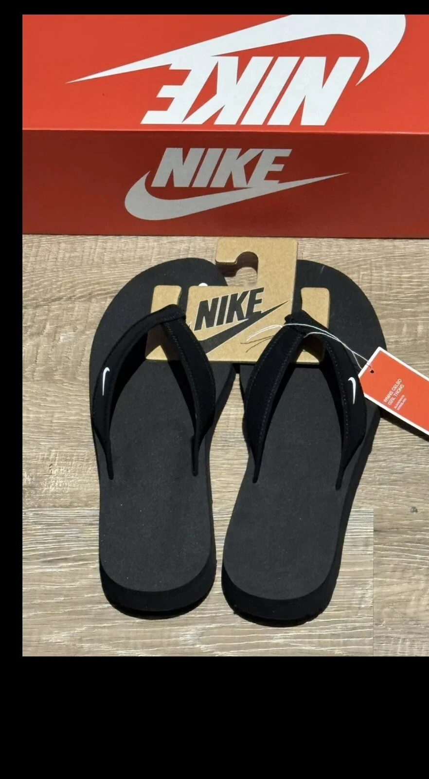 Infradito Nike Celso ragazza perizoma donna slide nero taglia 8 NUOVO CON SCATOLA