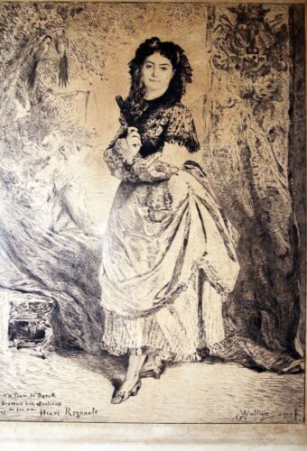 REGNAULT d'après, Eau forte signée WALTNER Portrait de La Comtesse de Barck 1876 - Foto 1 di 9
