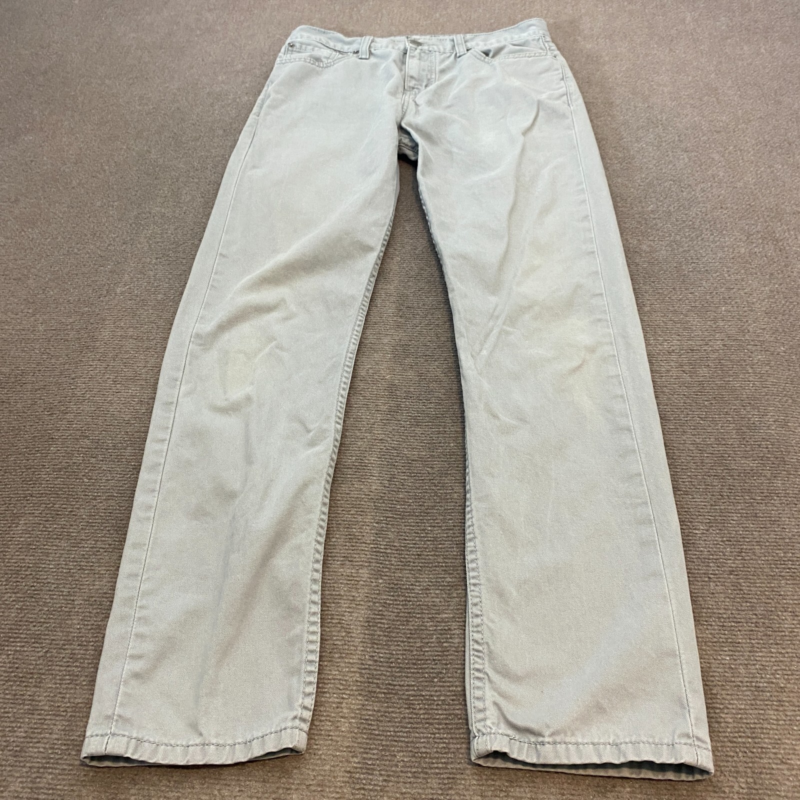 Levi's 508 Jeans Mens 29x32 Gray Denim Distressed White Tab Straight  Slim Leg