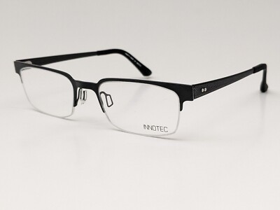 Innotec Bowen 5000 Half Rim Eyeglasses Frames Japan NEW: Black Carbon 51-19-145