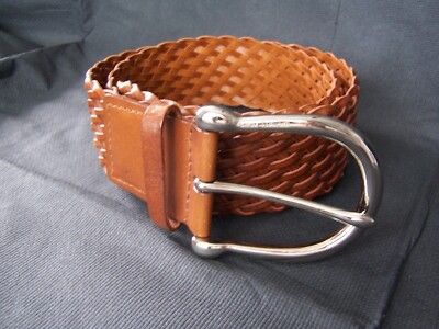 Michael Kors Braided Leather Wide Belt Brown Wmns M 36-38  display picture 3