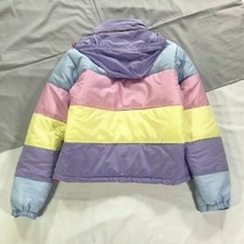 Giacca Invernale Padded Con Cappuccio A Strisce Arcobaleno Per Donne e Ragazze