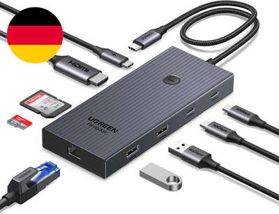 UGREEN Revodok Pro 1091 USB C Hub, 10Gbps USB C Adapter Mit 4K HDMI, Gigabit Eth