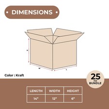 Cajas De Cartón Corrugado Para Envío - Tamaño 14x6x4 Pulgadas, Elige Cantidad 25 A 100 Unidades