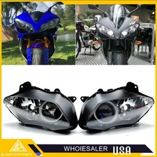 Front Left+Right Headlight Head Lamp Assembly For Yamaha YZF R1 2007 2008 YZF-R1