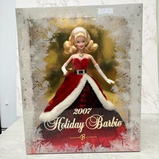 2007 Holiday Barbie Blonde Doll Red Gown White Fur Trim K7958 in Original Box