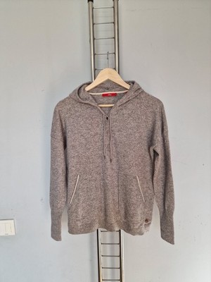 Ladies S. OLIVER % Cashmere Cashmere & Wool Hooded Grey Jumper Size 38
