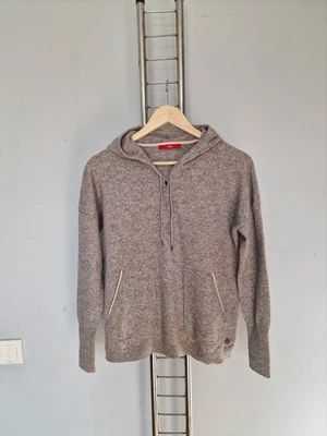 Damen S. OLIVER % Kaschmir Cashmere & Wolle kapuze Grau Pullover Gr. 38 - Bild 1 von 4