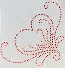 Rhinestone Crystal IronOn Hotfix Bling - Red Heart 6.7 x 6.9