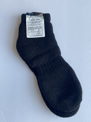 NWT 35° Below Wool Nylon Slipper Socks 10-13 Black Low cut Made Canada VTG