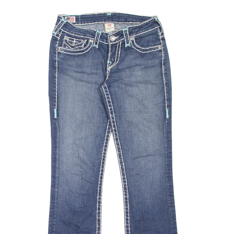 TRUE RELIGION Billy Super T Womens Jeans Blue Slim Straight Stone Wash W27 L32 - Image 2 of 4