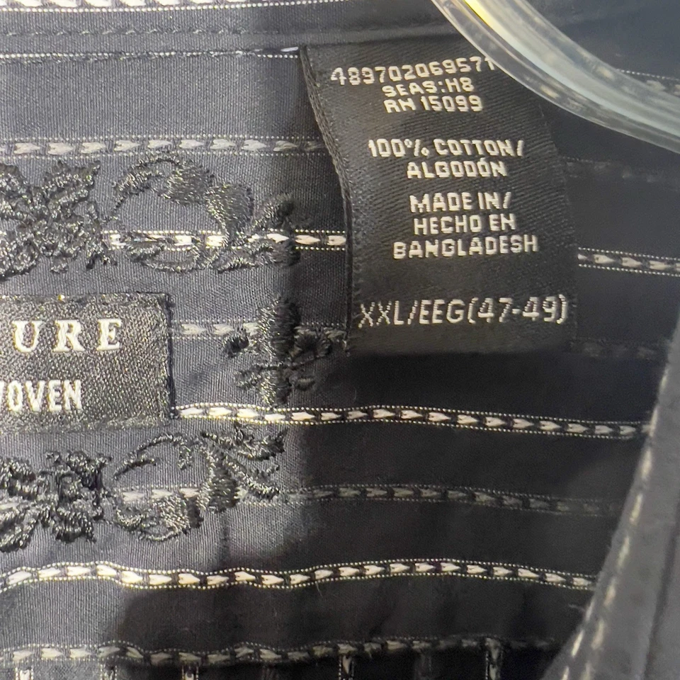 NWT 90s Mens Structure Black Dress Shirt Long Sleeve Button Down Size XXL - Image 4 of 4