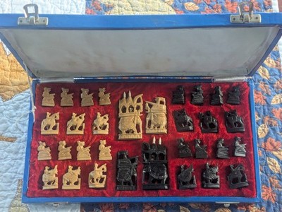 Rajathani chess set and board