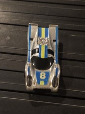 Vintage TYCO PORSCHE 917 Chrome 8 Blue Yellow HO SLOT CAR