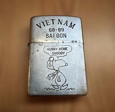 1968 Vietnam Zippo Lighter Snoopy Peanuts Engraved Vintage Limited