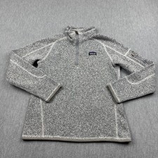 Patagonia Better Sweater Girls Large Gray 1/4 Zip Fleece Pullover Jacket 65696