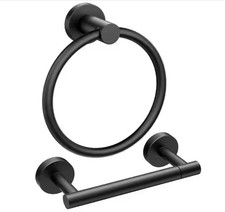 2-Piece Bath Hardware Set with Mounting Hardware in Matte Black
