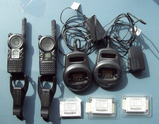 2  Motorola CLS1410 4 Channel UHF Two-Way Radio, Clip, Charger 3 extra Battery