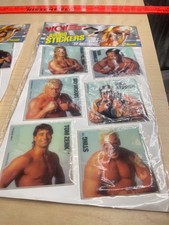 1991 Larami WCW Wrestling Vinyl Puffy Stickers Sealed Luger Flair Steiner Arn