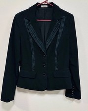Cache vintage Black Women's Blazer Silk trim women s size 6/ medium