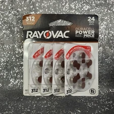 Rayovac Energizer Hearing Aid Batteries Size 312 24 Count Exp Date 08/2028