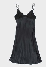 NWT GUESS Collection Black Satin Slip Dress Y2K Med Minimalist Going Out Capsule