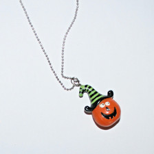 Halloween Pumpkin 18 inch Pendant Necklace