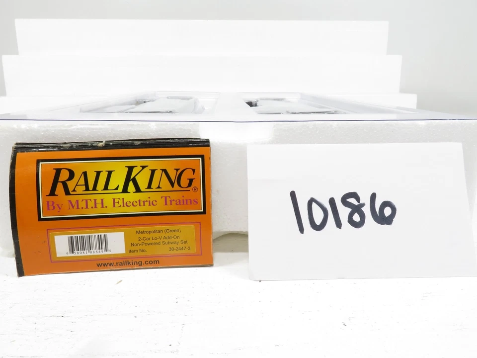 MTH 30-2447-3 Lo-V 2-Car Green Non-Powered Subway Set LN No Box 10186  - Image 2 of 4