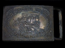 TC07101 VINTAGE 1970s  HENRY FORD DETROIT MODEL T  ADVERTISEMENT BELT BUCKLE