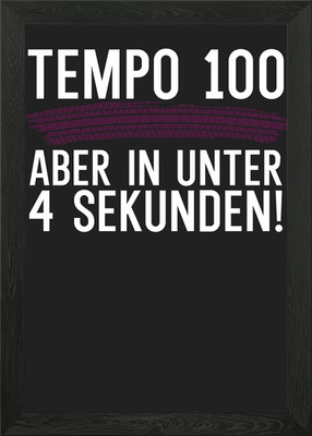 Tempo 100 gerahmtes Wandbild Poster Leinwanddruck Bild