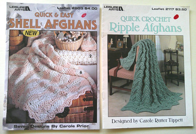 Quick & Easy Shell &  Ripple afghans crochet pattern booklets