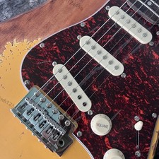 No Logo Solid Electric Guitar Heavy Aged Stainless Rounded Fret Edge Cream