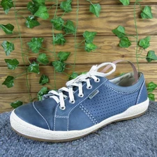 Josef Seibel Caspian Women's 38 Blue Leather Lace-Up Casual Sneakers Comfort