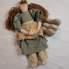 Folk Dolls & Friends 1986 VTG Doll Heart Pillow Handmade With Tags Collectible