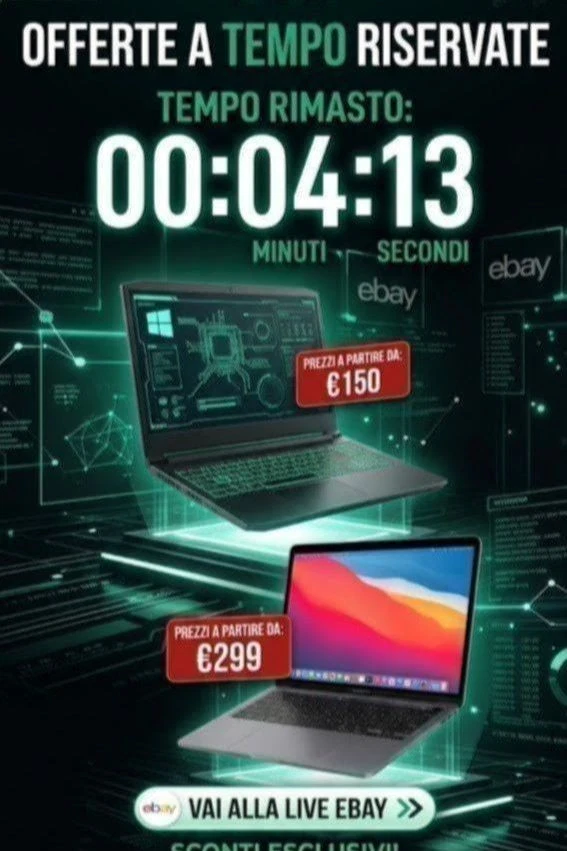 Computer Ricondizionati garantiti e offerte FLASH su Iphone e Macbook.