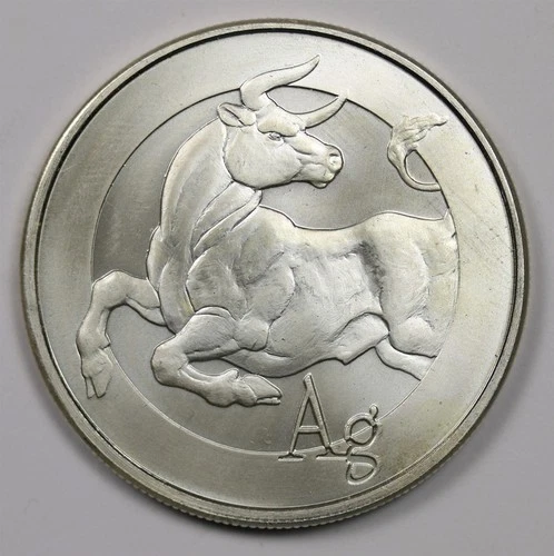 2014 Silver Shield Bull 1 oz .999 Fine Silver Round