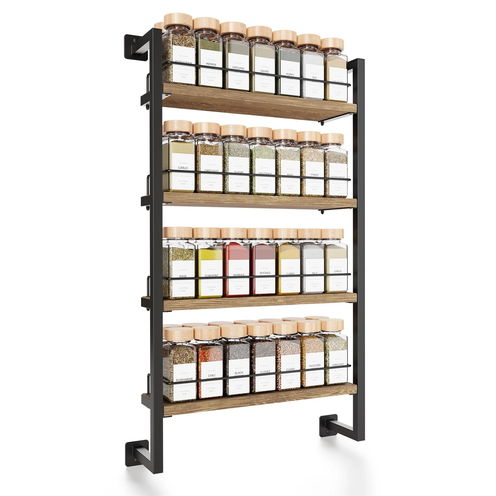 Space Saving Spice Rack Organizer Shelf for Wall Mount - Easy To Install Mode...