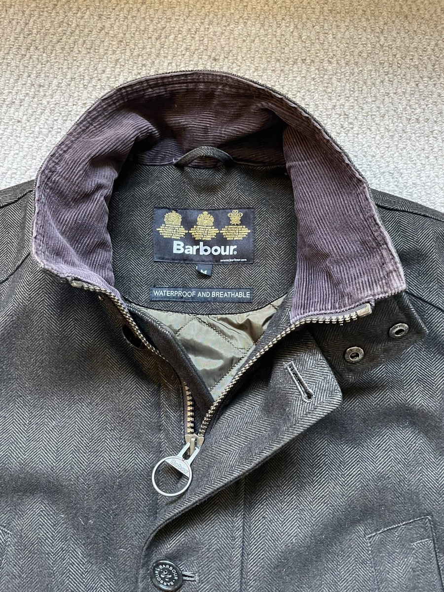 BARBOUR HERRINGBONE CHALLENGER SHOOTING JACKET BRIWN COAT MENS SIZE MEDIUM