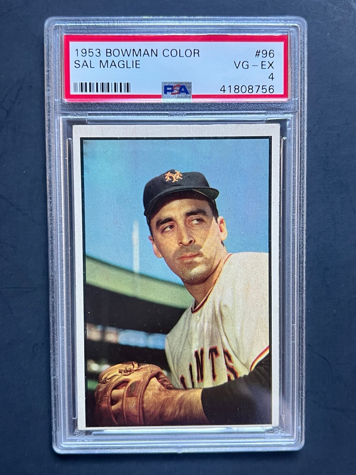 1953 Bowman Color Sal Maglie #96 New York Giants PSA 4 VG-EX