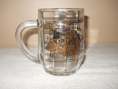 THE ALAMO GOLD TRIM GLASS MUG