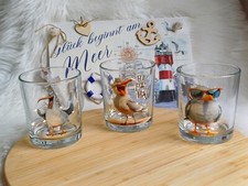 großes Windlicht Glas lachende lustige Möwe  Maritim Deko verschiedene Sprüche