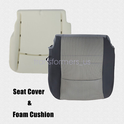 Front Bottom Seat Cover & Foam Cushion For 2006-10 Dodge Ram 1500 2500 3500 Gray