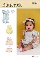 Schnittmuster Babykombis Butterick B6950 Baby XS-L 46-76Cm